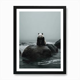 Panda Bear In The Ocean Art Print