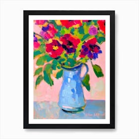 Wallflower Floral Abstract Block Colour 2 Flower Art Print