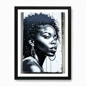 Graffiti Mural Of Beautiful Black Woman 144 Art Print