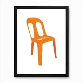 Orange Plastic Chair Art Print