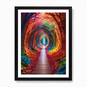 Tunnel Of Colorful Trees Art Print