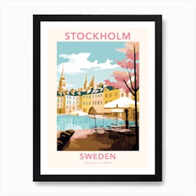 Stockholm, Sweden, Flat Pastels Tones Illustration 3 Poster Art Print