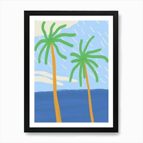 Palm Trees On The Beach Art Print