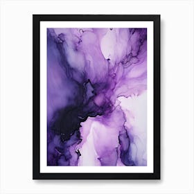 Purple And Black Flow Asbtract Painting 0 Art Print