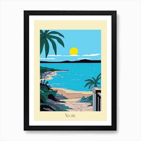 Poster Of Minimal Design Style Of Negril, Jamaica 2 Art Print