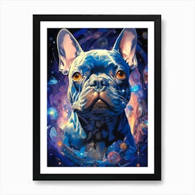 French Bulldog In Space 1 Art Print