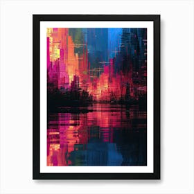 Rasterized Roses| Pixel Art Series Art Print