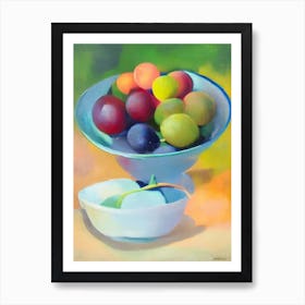 Grapes Bowl Of fruit Art Print