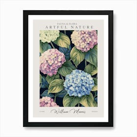 William Morris Hydrangea Blue Pink Exhibition Art Print