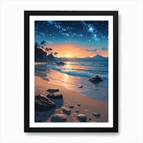 Sunset On The Beach Art Print