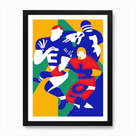American Football In The Style Of Matisse 2 Art Print