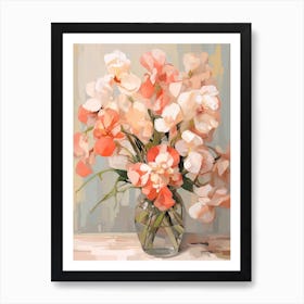 Sweet Pea, Flower Still Life Painting 4 Dreamy Art Print