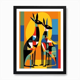 Kangaroo Abstract Pop Art 4 Art Print