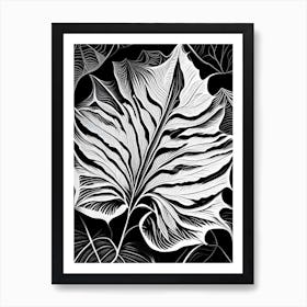 Wild Yam Leaf Linocut Art Print