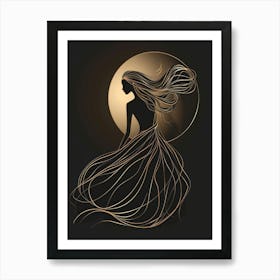 Woman In The Moonlight Art Print