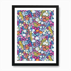 Vivid Spring Floral Meadow Wildflower Garden Art Print