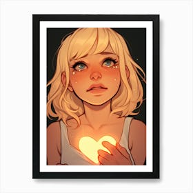 Tears Holding A Heart Art Print