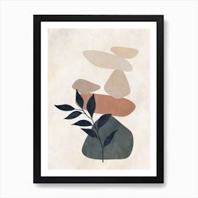 Rocks And Leaves Art Print