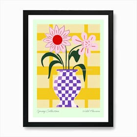 Spring Collection Wild Flowers White Tones In Vase 4 Art Print