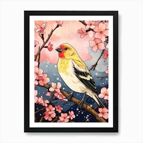 Bird Illustration American Goldfinch 2 Art Print