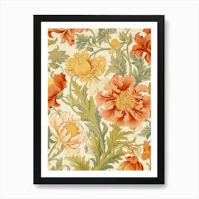 Victorian Floral Wallpaper 3 Art Print