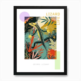 Skinks Lizard Abstract Modern Illustration 2 Poster Art Print