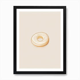 Cheddar Bagel Minimalist Line 1 Art Print