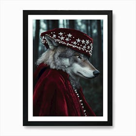 Wolf In Red Art Print