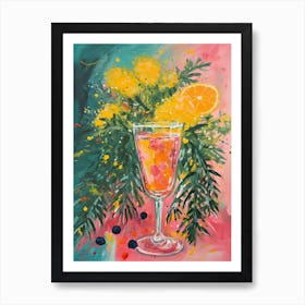 Mimosa Cocktail Oil Painting 4 Art Print