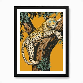 Leopard In Tree 2 Art Print