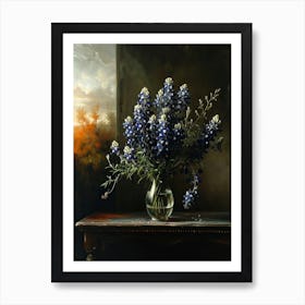 Baroque Floral Still Life Bluebonnet 8 Art Print