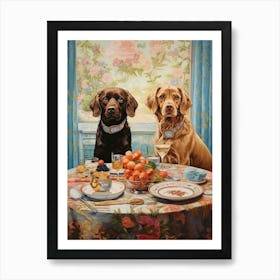 Staffordshire Dogs Illustration Kitsch 1 Art Print