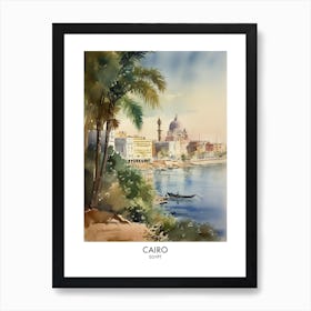 Cairo 3 Watercolour Travel Poster Art Print