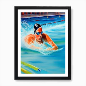 Swimmer In The Pool Art Print