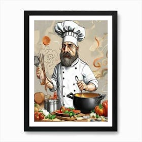 Chef In The Kitchen Art Print