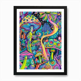 Psychedelic Mushrooms 1 Art Print