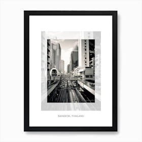 Poster Of Bangkok, Thailand, Black And White Old Photo 4 Art Print