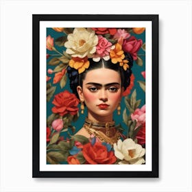 Cute Frida Floral Art Print
