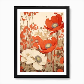 Japanese Anemone Victorian Style 3 Art Print