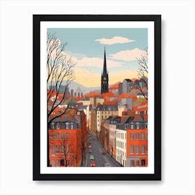 Retro Winter Illustration Edinburgh Scotland 2 Art Print