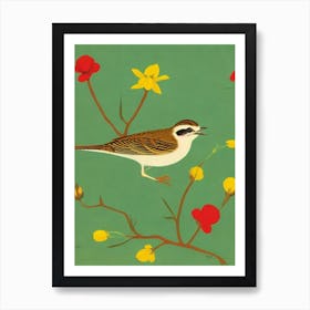 Lark 2 Midcentury Illustration Bird Art Print