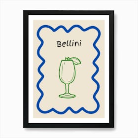 Bellini Doodle Poster Blue & Green Art Print