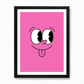 Pink Funny Face Living Room Art Art Print
