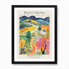 Poster Of Blackberry Farm   Walland, Tennessee   Resort Collection Storybook Illustration 2 Art Print