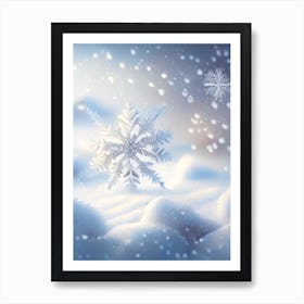 Snowflakes On A Field, Snowflakes, Soft Colours Art Print