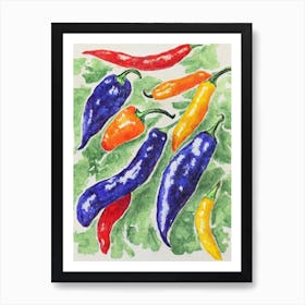 Chili Pepper 2 Fauvist vegetable Art Print