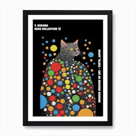 Yayoi Kusama Dots Inspired Cat Poster Art Print