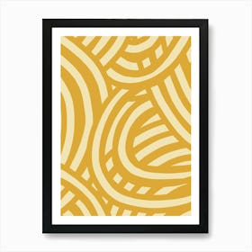 Yellow Wavy Pattern Art Print