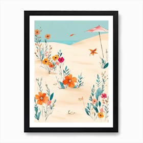 Flowers On The Beach Art Print