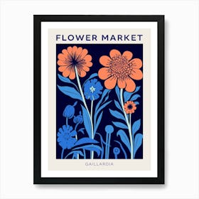 Blue Flower Market Poster Gaillardia 3 Art Print